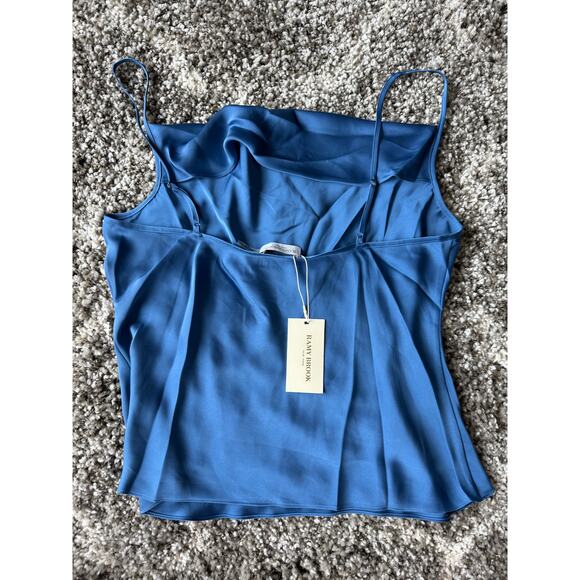 Ramy Brooks NWT Abigail Blue Cowl Neck Satin Blouse Tank Top Cami size XL - Picture 5 of 14